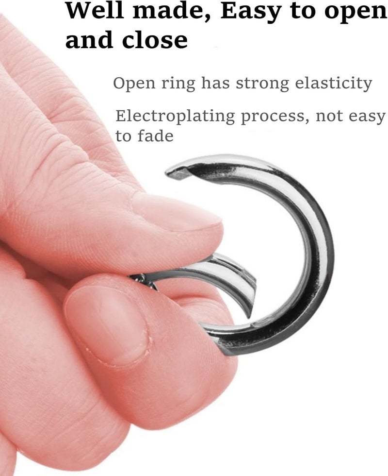 Hibmisy 50pcs 1 Inch Metal Spring O Rings,Round Carabiners Clips Snap Hooks for Keychains, Purse, Shoulder Bag,DIY Crafts (Silvery) - Image 5